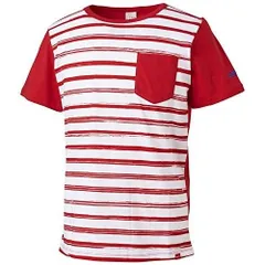 アディダス(adidas) スポーツカジュアル 手描きボーダーTシャツ メンズ BIO47-AP4537 カレッジレッド Mサイズ