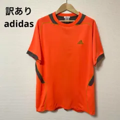 訳あり adidas アディダス オレンジ 半袖 Tシャツ CLIMA COOL