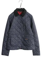 【お得なクーポン配布中!】 バブアー 中綿 ナイロン キルティング ジャケット キッズ 110cm 程 古着 Barbour 英国王室 ジャンパー ハーフ コート ブルゾン 紺 子供 服