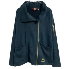 PUMA ロゴスウェット ジップアップ トレーナー レディース L ブラック プーマ スポーツ 刺繍 古着卸 アメリカ仕入 a703-5522