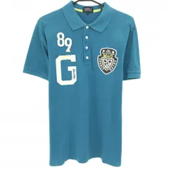 パーリーゲイツ 半袖ポロシャツ ブルーグリーン フェルトワッペン  メンズ 6(XL) ゴルフウェア PEARLY GATES