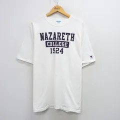 XL/古着 チャンピオン Champion 半袖 ブランド Tシャツ メンズ ナザレス カレッジ 大きいサイズ コットン クルーネック 白 ホワイト 25aug2