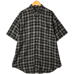 古着 00年代 ノーティカ NAUTICA タータンチェック 半袖 テンセル×リネン ボタンダウンシャツ メンズXL相当/eaa576953