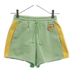 GUCCI (グッチ) フロント刺繍 スウェット レディース ショートパンツ グリーン/イエロー 736305 XJFBNのサムネイル