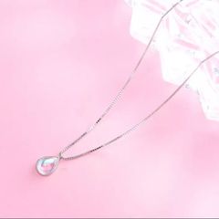 [新品・人気]限定商品‼️silver925⭐︎しずく型♡オーロラ水晶ネックレス