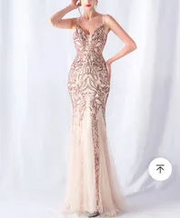 ロングドレス　シャンパンシルバーＭサイズ　シャンパンゴールドＭサイズ　コンテスト・発表会・パーティ・ナイトドレス【オーダーメイド対応可】