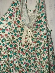 ヴィンテージ 花柄 ノースリーブ ロング丈ワンピース クロシェ ワンピース