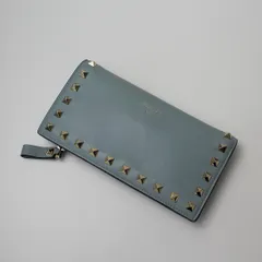 VALENTINO GARAVANI ヴァレンティノ ガラヴァーニ ロックスタッズウォレット/ブルーグレー 2つ折り財布【2400013301145】のサムネイル