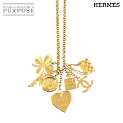 シャネル CHANEL アイコンチャーム ロング ネックレス ゴールド ハート メダル 香水 クローバー ヒール マトラッセ バッグ 96P 90286480