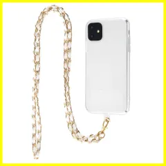 【在庫セール】ストラップ ショルダー 付き/ホワイト ケース レザー ケース x 耐衝撃 ゴールド クリア スマホ 11 ショルダー iPhone セット