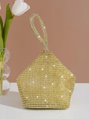 バッグ レディース ドレスバッグ ラメ入りハンドバッグ、グリッター、ブリンブリン、スパンコール、高級、輝く小さな新奇なバッグ、ラインストーンデコレーション 、リングハンドル、マグネット付きファスナー、派手なパーティ