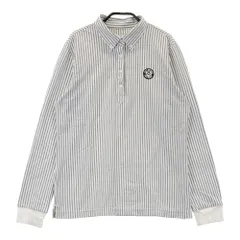 サイズ：2 JACK BUNNY ジャックバニー  長袖ポロシャツ ボタンダウン ストライプ柄 グレー系 [240101502797] ゴルフウェア レディース ストスト