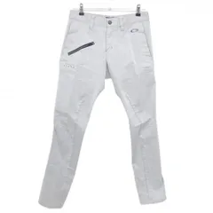 【美品】オークリー パンツ 杢ライトグレー ストレッチ ティー装着可 スカル メンズ 31 ゴルフウェア Oakley