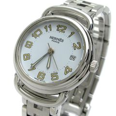 エルメス プルマン レディース シルバー 白文字盤 PU2.210 HERMES 婦人 クォーツ 稼動品