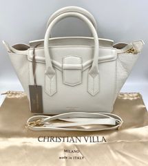 【未使用品】CHRISTIAN VILLA 2way トートバッグ　オフホワイト