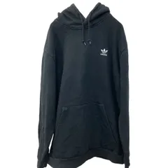 adidas ロゴ スウェット パーカー L ブラック アディダス ワンポイント 長袖 プルオーバー 古着卸 アメリカ仕入 a709-6394