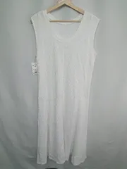 ◇ ◎●未使用●⊂ Ungrid コットン系　ワッフルカット ノースリーブ マキシ ワンピース サイズL ホワイト レディース E  【1409100023909】