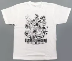【中古】Tシャツ [単品] 集合 オリジナルTシャツ ホワイト Lサイズ 「PS5/PS4/Switchソフト クラシックダンジョンX3 ファミ通DXパック」 同梱特典