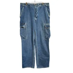 rrl ラルフローレン　アメリカ製　初期三つ星RRL コットンパンツ　水色 90s USA製 初期三つ星タグ RRL デニムカーゴショートパンツ