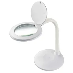 ルーペ付きLEDスタンドライト(レンズ幅100mm/ホワイト) (DS-L24ZS-W)