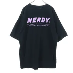 NERDY ノルディ ロゴプリント 半袖 Tシャツ M ブラック メンズ 古着