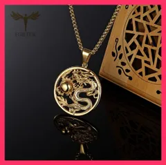 ★スタッフおすすめ★コイン型 龍ネックレストップのみ ドラゴン アクセサリー 送料無料　スピード発送コイン型 龍ネックレストップ  おすすめ おしゃれ　かわいい　人気 20200317-4