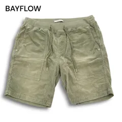 BAYFLOW ベイフロー 春夏 ロゴ★ サマー コーデュロイ イージー ベイカー ハーフ ショート パンツ Sz.2 メンズ