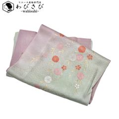 名古屋帯 刺し子 瓢箪 青海波 七宝 紬 赤茶色 O-2651 名古屋帯 刺し子 瓢箪 青海波 七宝 紬 赤茶色 O-2651 着物・浴衣