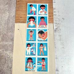381・チェコマッチラベルシート　衛生　10柄　1970年頃　　レア　アンティーク　ラベルシート 切手趣味週間　コレクション　海外ヴィンテージ　蚤の市　海外アンティーク　コレクション　ラベル　海外紙物　チェコ