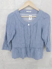 ◇ Simplicite シンプリシテェ 長袖 ノーカラー ジャケット ネイビー * 1002800205004 【中古】 【1002800205004】