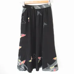 詩仙堂 ヒトシタムラ ロングスカート ちりめん 和柄 蝶 レディース [a972802ss]