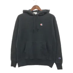 Champion チャンピオン リバースウィーブ ワンポイントロゴ パーカー トップス アメカジ ブラック (メンズ L) 中古 古着 P9021