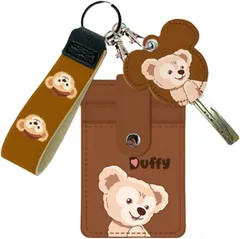 ダフィー ステラルー シェリーメイ ディズニー キャラクター IDカードホルダー パスケース 定期入れ 名札ケース ICカードケース 縦型 コインケース 鍵カバー ストラップ付き 伸縮リール付き 【5枚収納】 【3枚収納】