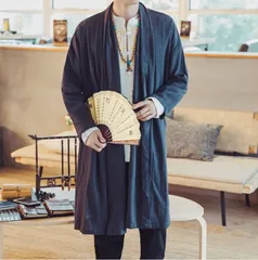 メンズ カーディガン 綿麻 羽織 大きいサイズ ロング丈 日焼け止め ジャケット かっこいい 通勤 通学 カジュアルgoodplusx24