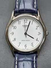 O361 可動 CASIO カシオ MTP-1402 腕時計 アナログ クオーツ 3針 ホワイト文字盤 社外レザーバンド