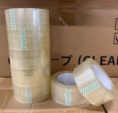 OPP梱包テープ 厚み45μ 幅48mm 長さ100ｍ 5巻セット 梱包 透明 包装資材 業務用幅広 耐久性 新品未使用 高品質