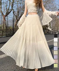 シフォンスカート ロングプリーツスカート