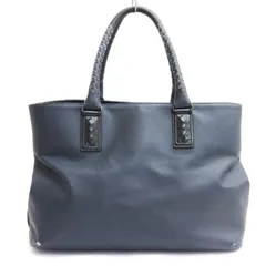 ボッテガヴェネタ BOTTEGA VENETA マルコポーロ イントレチャートトートバッグ ネイビー