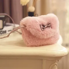 ☆ リボン×ピンク ☆ バック ショルダー キッズ もこもこ mmpct823b キッズ ショルダーバッグ 女の子 斜め掛け バッグ フェイクファー ショルダーバック かわいい ポシェット おしゃれ ふわふわ ファーポシェット 可愛い ボンボン