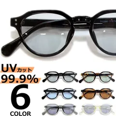 サングラス 伊達メガネ メンズ レディース ボストン ラウンド 丸メガネ クラウンパント ライトカラーレンズ 薄い色 ブラック グレー スモーク デミ グリーン ブルー クリアーフレーム 全6色 推し活 コスプレ