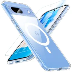 Google Pixel 8a ケース 【ガラスフィルム付き・MagSafe対応】 BESINPO Pixel 8a ケース 黄ばみなし ストラップホール付き グーグル ピクセル 8a ケース 米軍MIL規格 耐衝撃 耐久性 google pixel 8a カのサムネイル