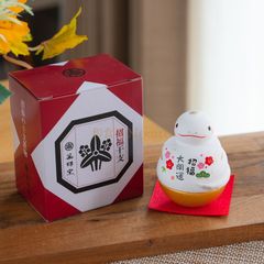 薬師窯　2025年 招福干支巳　錦彩招福おきあがり巳　蛇　ヘビ　招き巳 置物　和縁起物 新年正月　海外プレゼント 贈り物