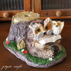 七福神　フクロウ　彫像　オブジェ　置物　インテリア　工芸品　美術品　A1295 七福神フクロウ彫像オブジェ置物インテリア工芸品美術品A1295