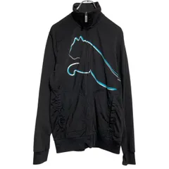 PUMA ジップアップ トラックジャケット M ブラック プーマ ジャージ スポーツウェア 古着卸 アメリカ仕入 a701-6377