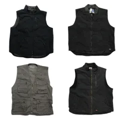 古着卸 まとめ売り ダック地 ベスト ジャケット 4枚セット (メンズ XL ) ディッキーズ 裏地ボア スタンドカラー 中古 古着 NC2057