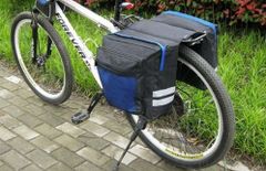 自転車サイドバッグ◇リアバッグ 防水 反射テープ付け 旅行 通勤アウトドア30L