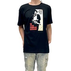 オリジナル ビッグTシャツ レザーフェイス 悪魔のいけにえ 肉屋 殺人鬼 ババソーヤー テキサスチェーンソー ホラー映画 ハロウィン 黒 ブラック 2XL(3L) 3XL(4L) 4XL(5L) 5XL(6L) オーバーサイズ メンズ レディース ユニセックス