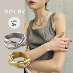 クロス ライン ステンレス リング GOLDY ゴールディ 5240506 アクセサリー レディース 指輪 goldy リング かわいい ゴールディ リング 大人 カジュアル おしゃれ 女性 ステンレスリング 変色しにくい シルバー ゴールド 新品 正規品