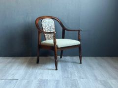 ③　リメイク品　尾州生地　ホワイト座面　カリモク　コロニアル　アームソファ　NI