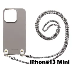 【新品未使用】iPhone13 Mini アイフォン13ミニ チェーン TPU カバー(くすみグレー/シルバーB)myones 斜め掛け スマホショルダー かわいい zmyones002-ps1-st29-iphone13min-gy-sv-b